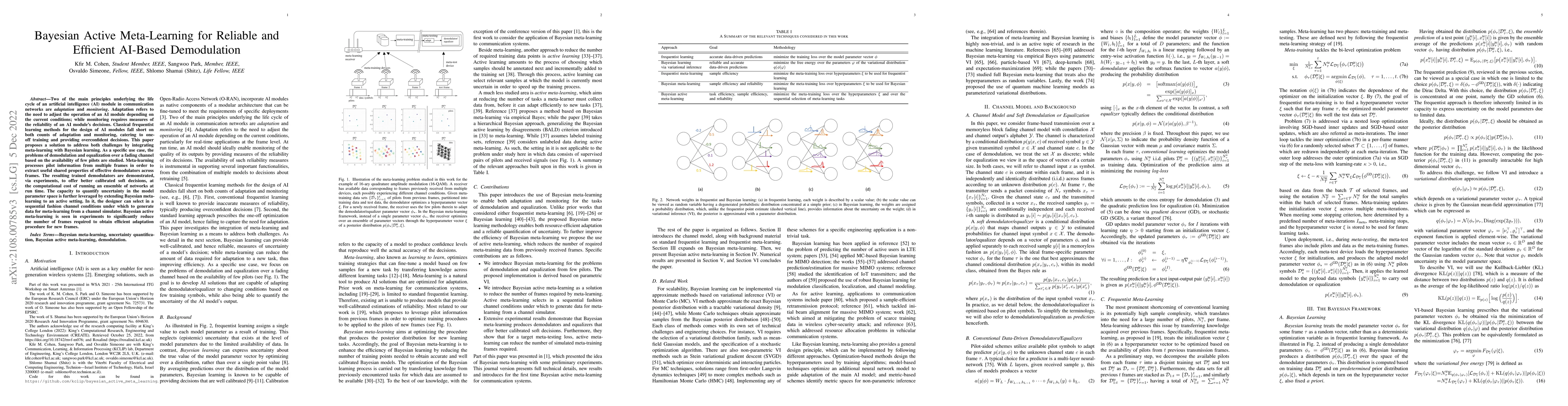 Thumbnail for Bayesian Active Meta-Learning for Few Pilot Demodulation and
  Equalization
