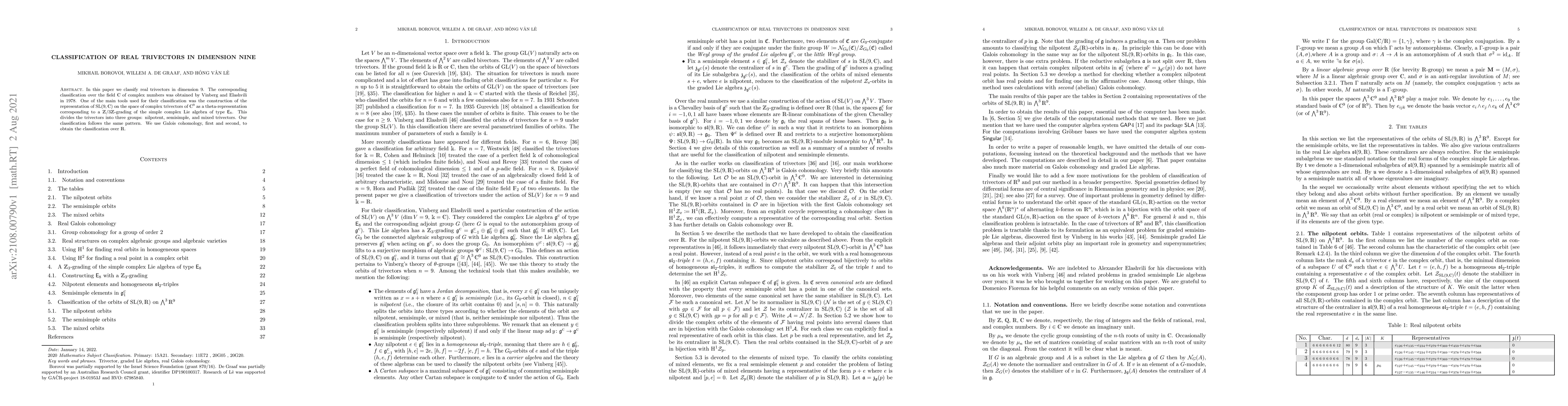 Thumbnail for Classification of real trivectors in dimension nine