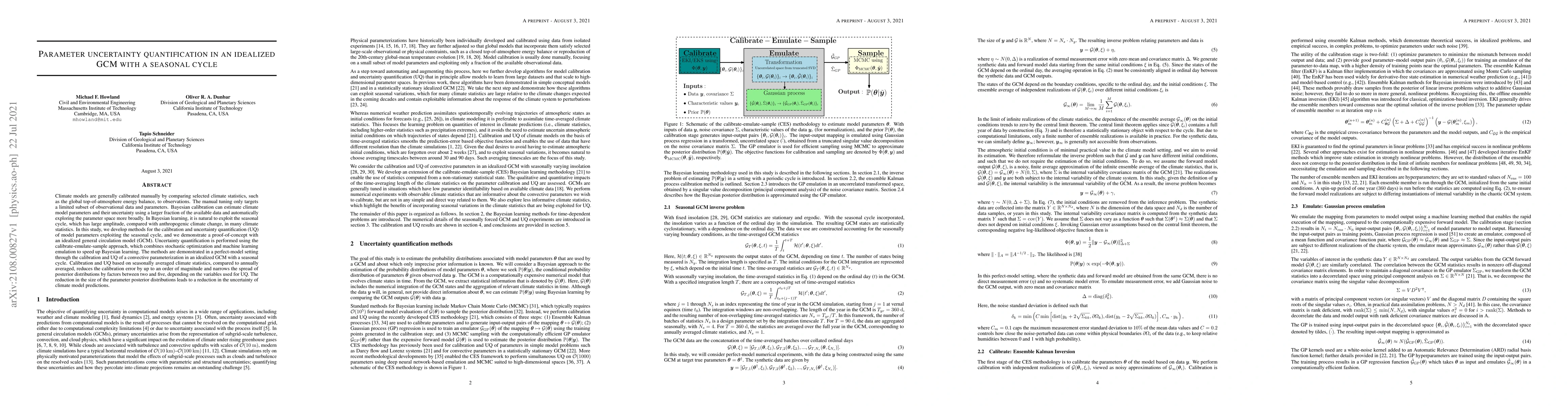 Thumbnail for Parameter uncertainty quantification in an idealized GCM with a seasonal
  cycle