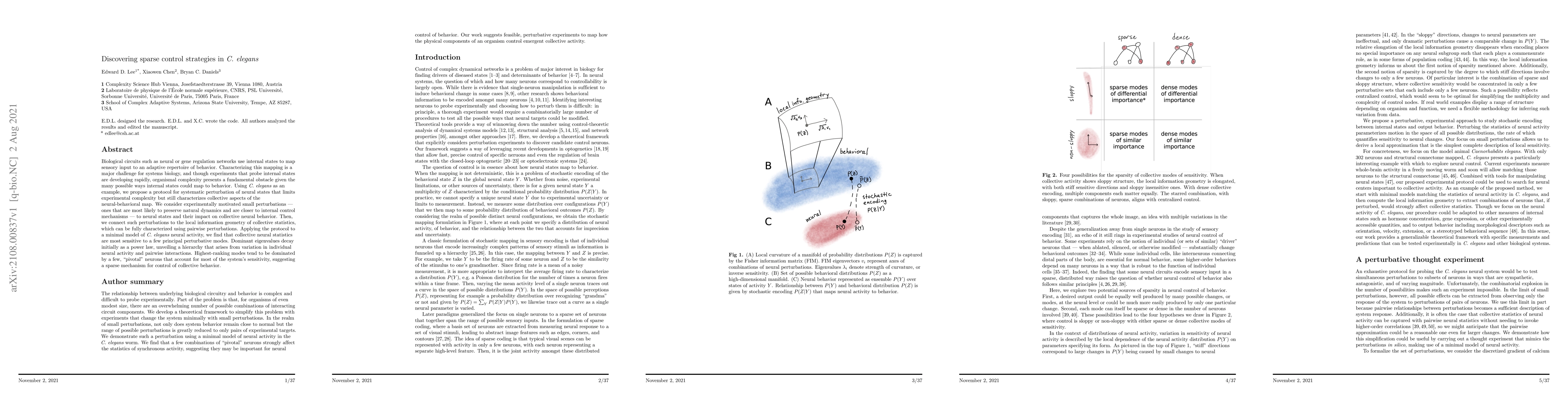 Thumbnail for Discovering sparse control strategies in C. elegans