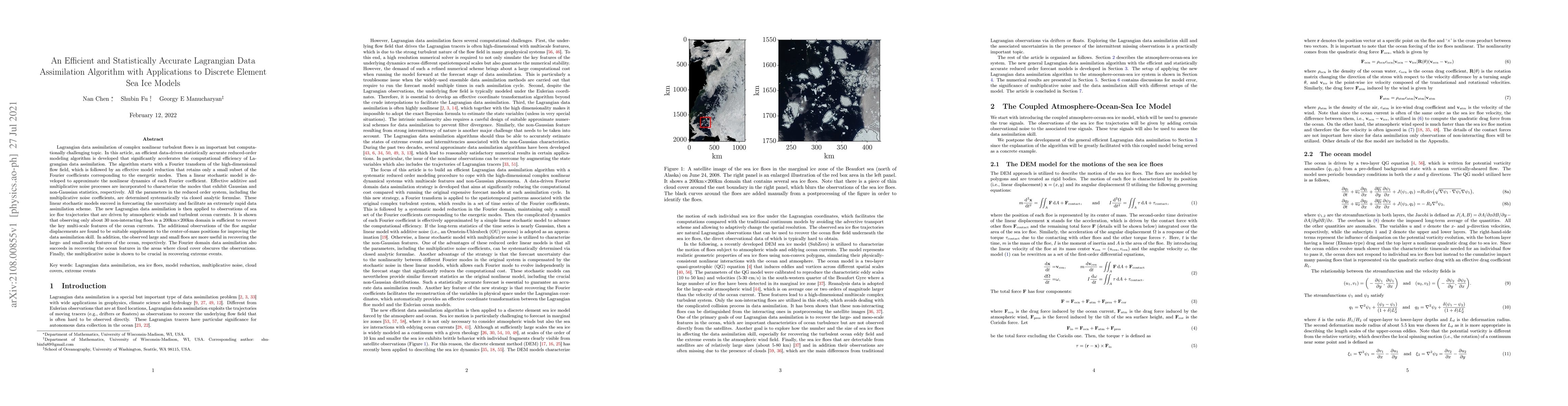 Thumbnail for An Efficient and Statistically Accurate Lagrangian Data Assimilation
  Algorithm with Applications to Discrete Element Sea Ice Models