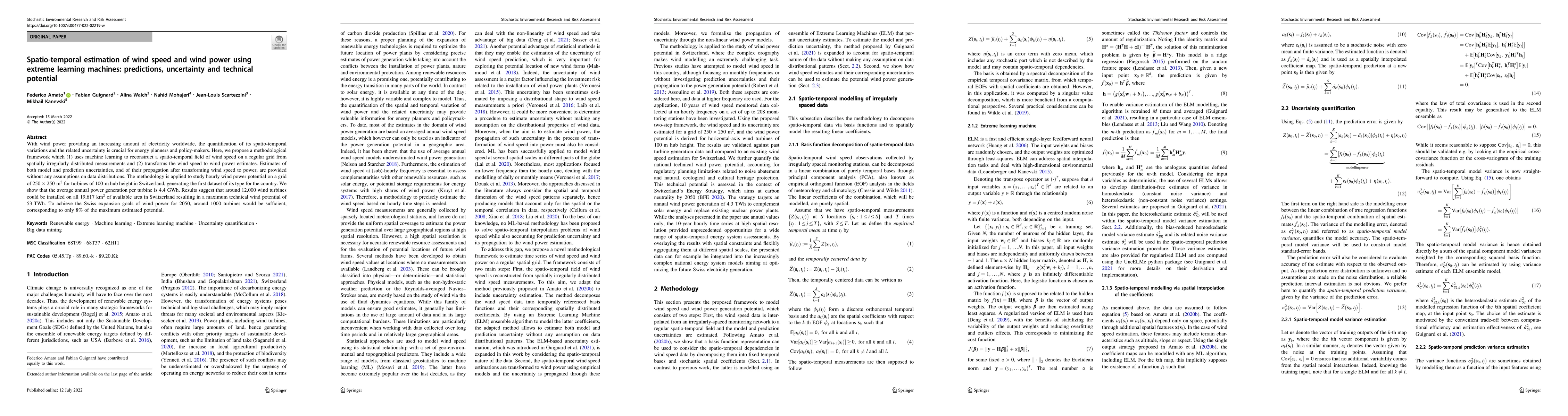 Thumbnail for Spatio-temporal estimation of wind speed and wind power using machine
  learning: predictions, uncertainty and technical potential