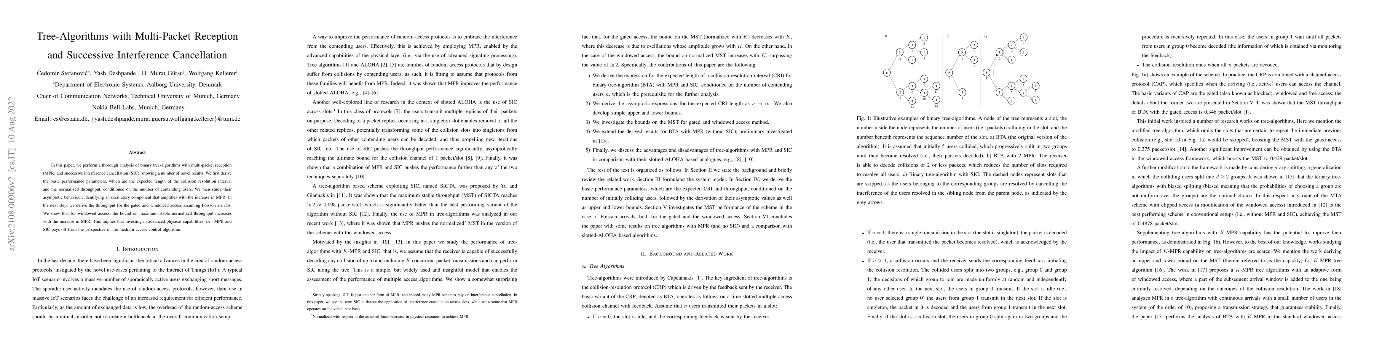 Thumbnail for Tree-Algorithms with Multi-Packet Reception and Successive Interference
  Cancellation