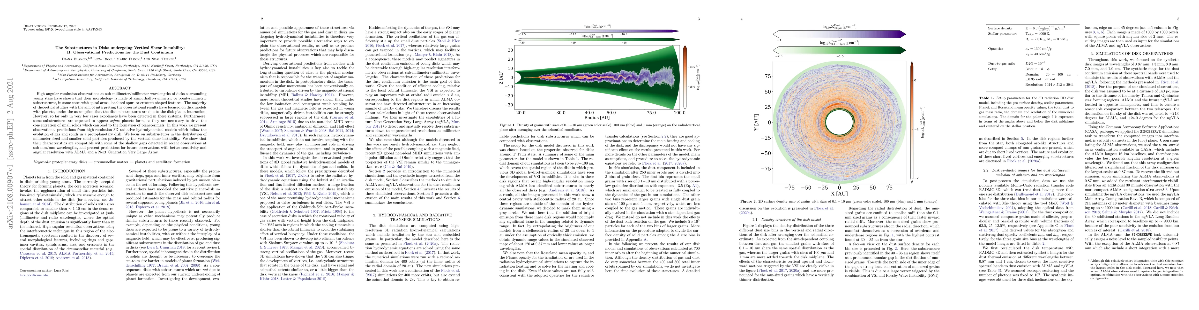 Thumbnail for The Substructures in Disks undergoing Vertical Shear Instability: II.
  Observational Predictions for the Dust Continuum
