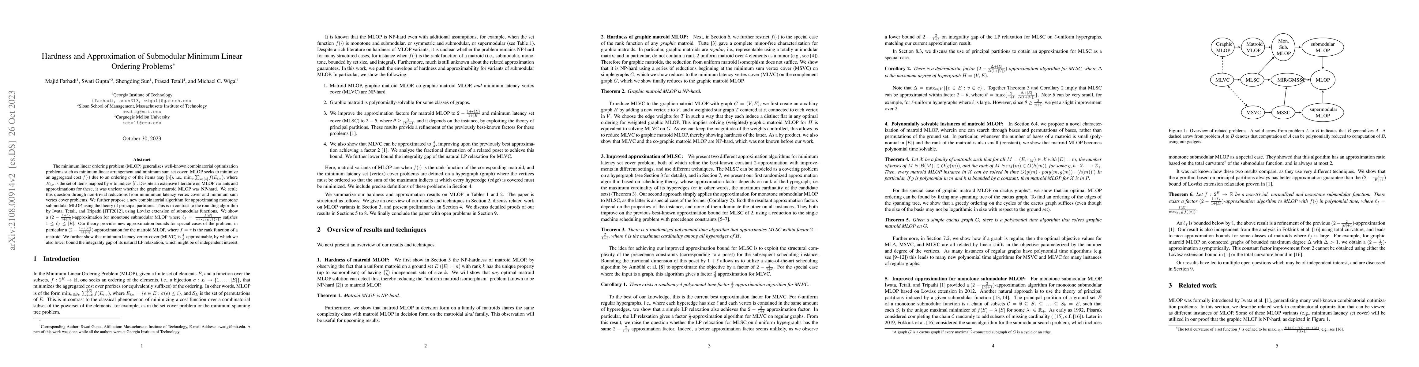 Thumbnail for Hardness and Approximation of Submodular Minimum Linear Ordering
  Problems