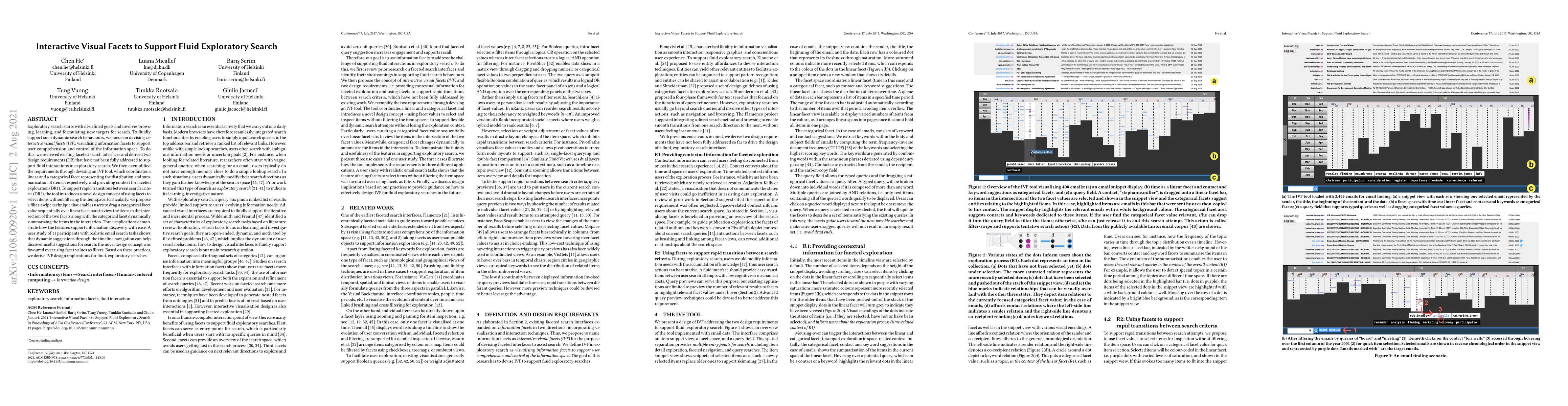 Thumbnail for Interactive Visual Facets to Support Fluid Exploratory Search