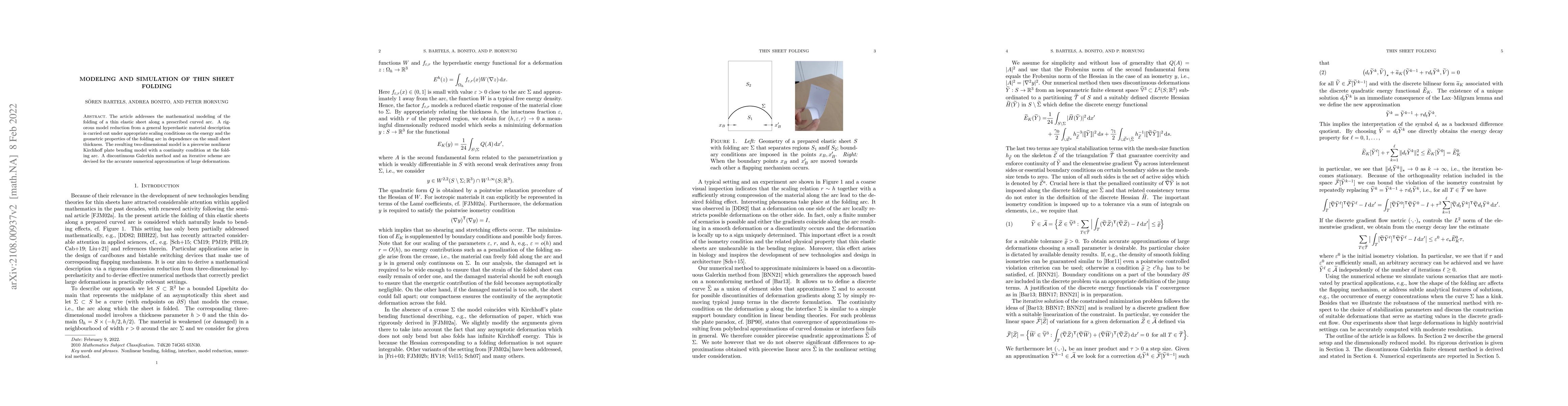 Thumbnail for Modeling and simulation of thin sheet folding