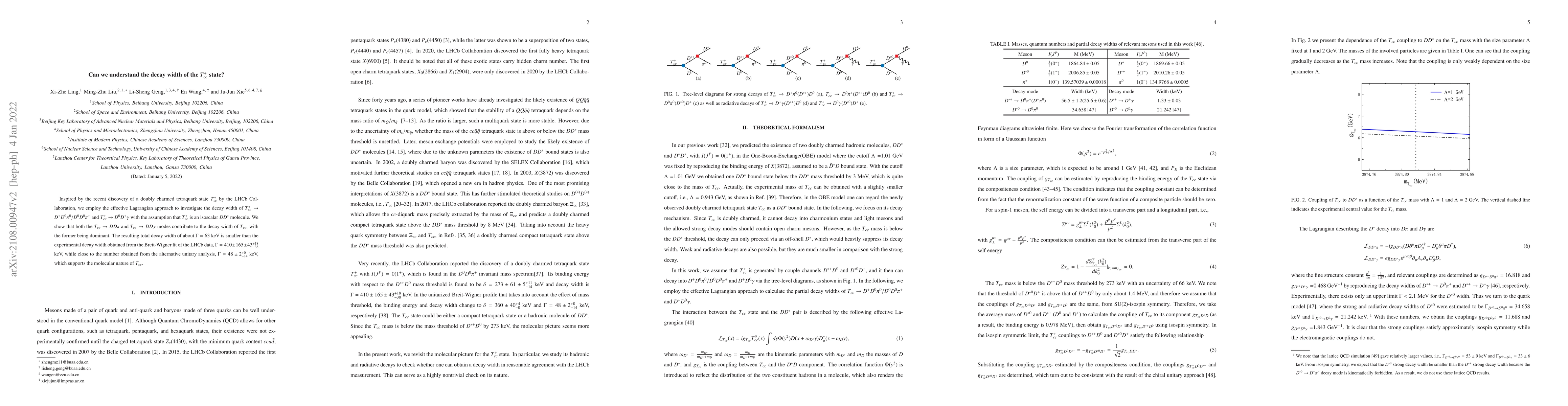 Thumbnail for Can we understand the decay width of the $T_{cc}^+$ state?