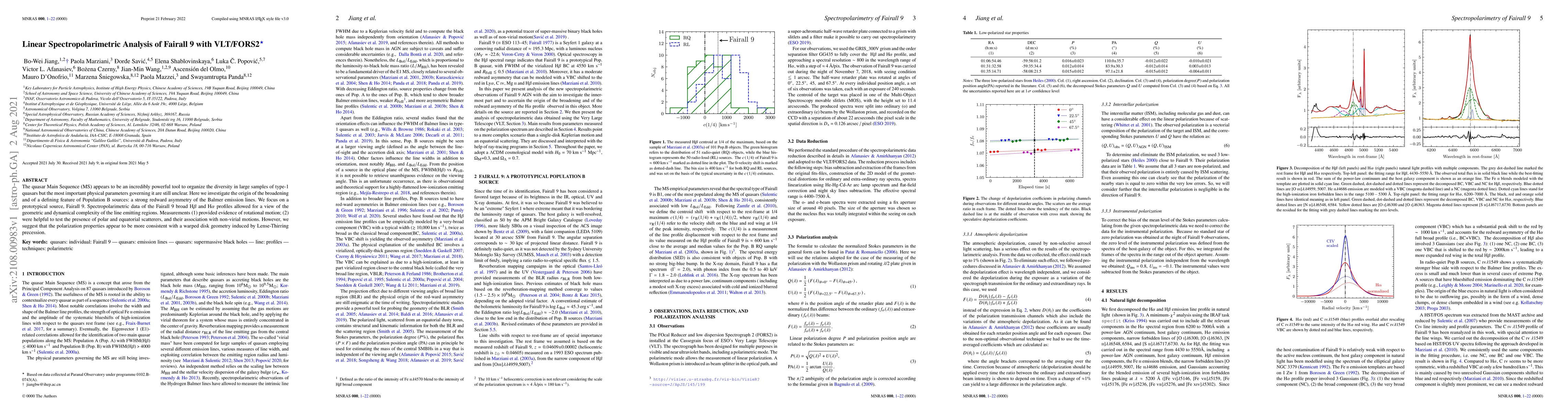Thumbnail for Linear Spectropolarimetric Analysis of Fairall 9 with VLT/FORS2