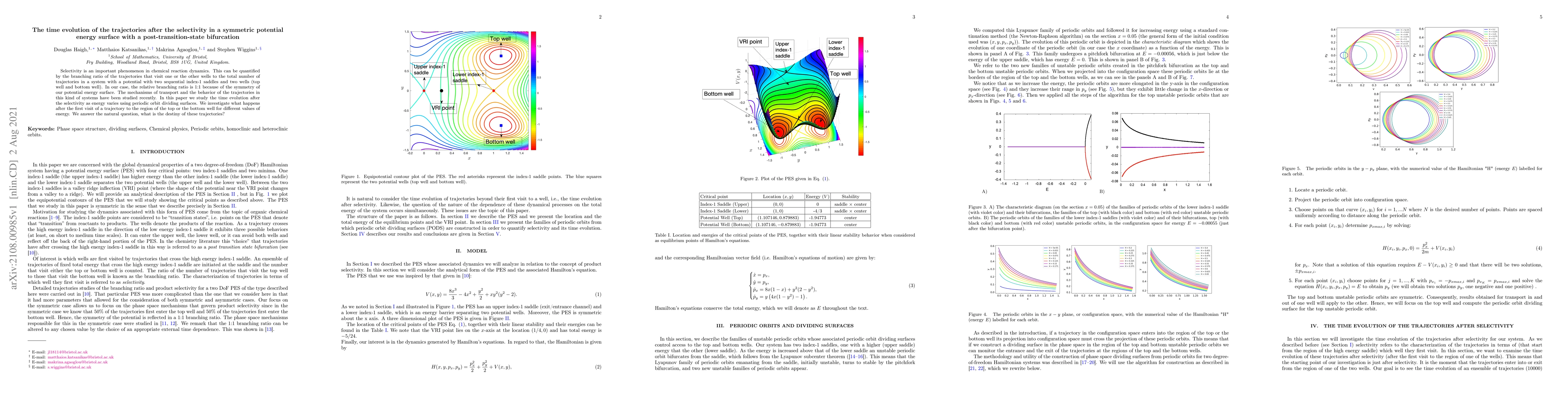 Thumbnail for The time evolution of the trajectories after the selectivity in a
  symmetric potential energy surface with a post-transition-state bifurcation