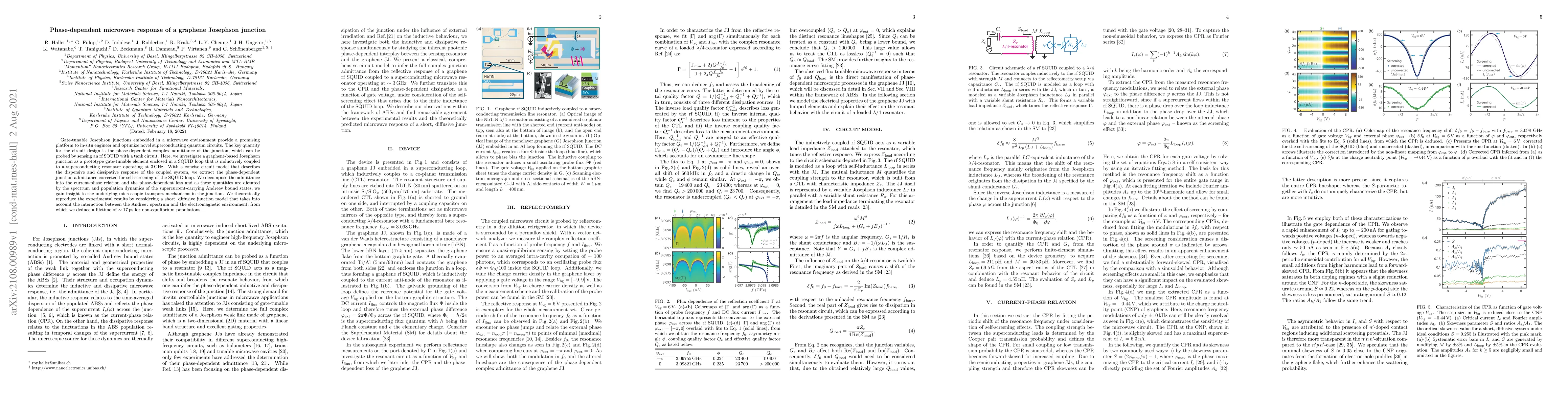 Thumbnail for Phase-dependent microwave response of a graphene Josephson junction
