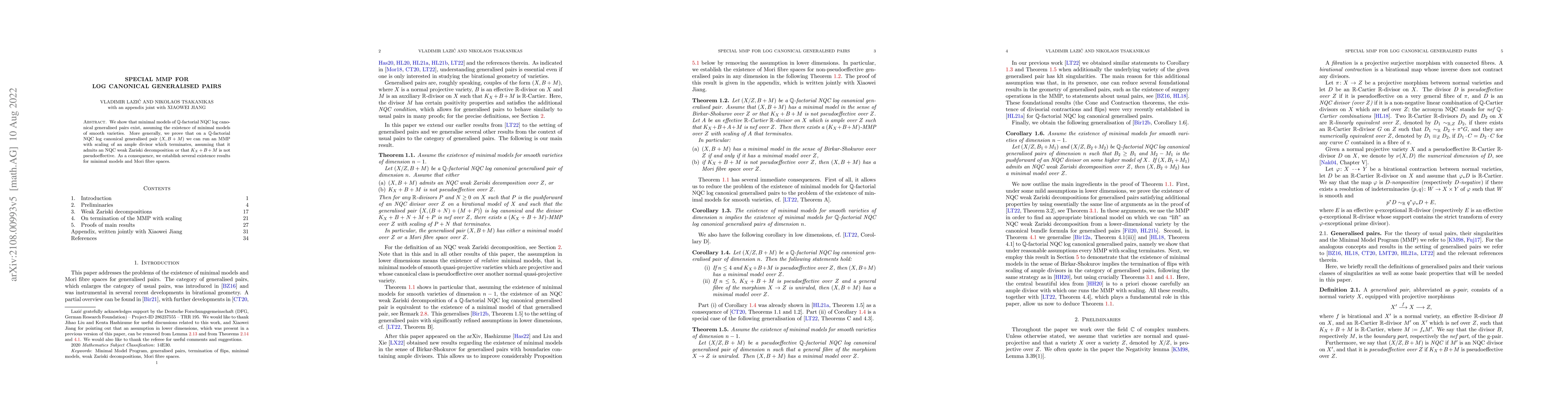Thumbnail for Special MMP for log canonical generalised pairs