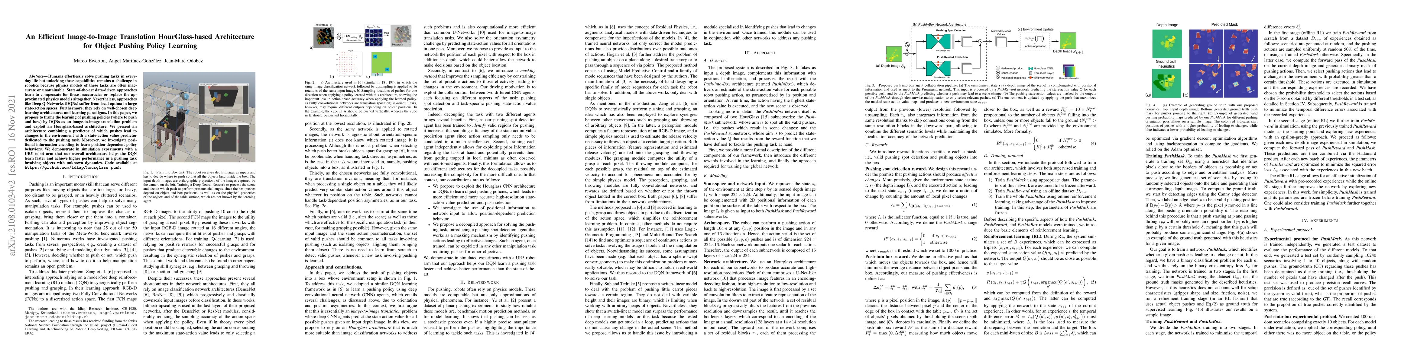 Thumbnail for An Efficient Image-to-Image Translation HourGlass-based Architecture for
  Object Pushing Policy Learning