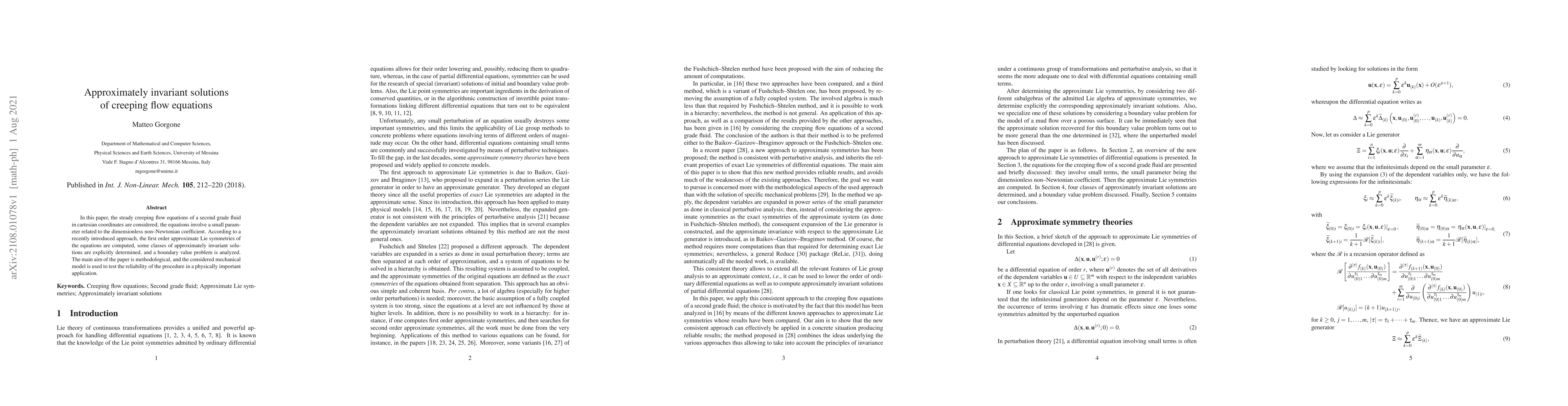 Thumbnail for Approximately invariant solutions of creeping flow equations