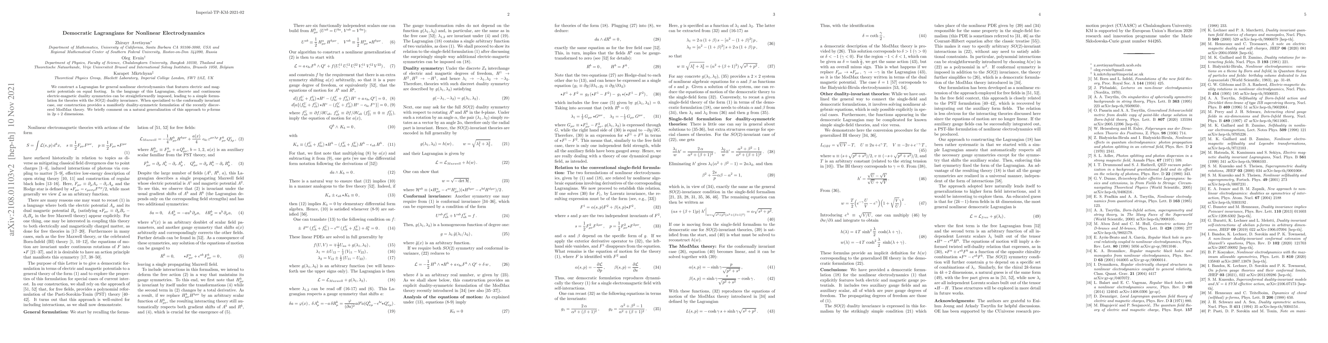 Thumbnail for Democratic Lagrangians for Nonlinear Electrodynamics