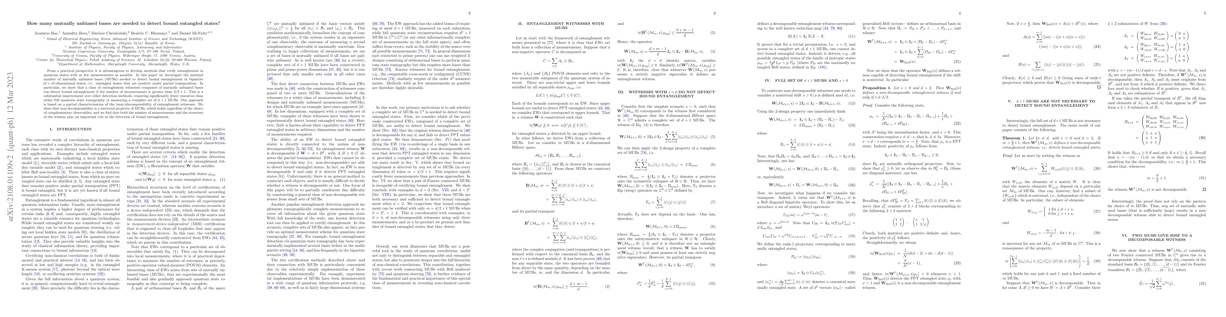 Thumbnail for How many mutually unbiased bases are needed to detect bound entangled
  states?