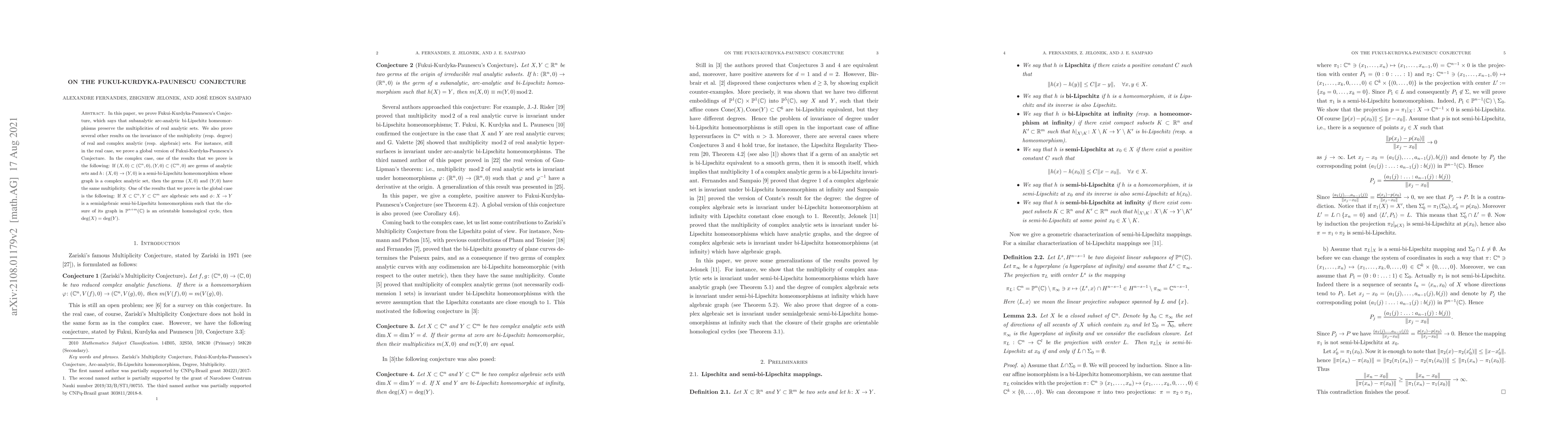 Thumbnail for On the Fukui-Kurdyka-Paunescu Conjecture
