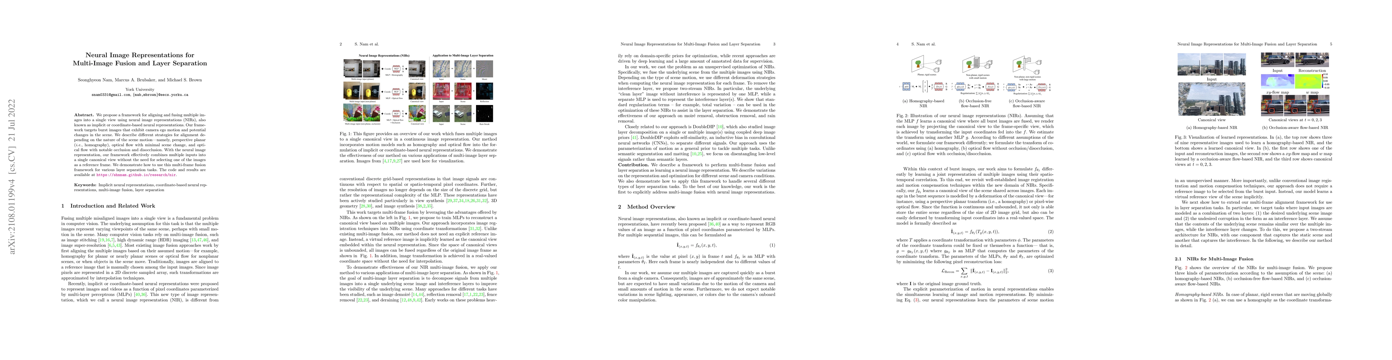 Thumbnail for Neural Image Representations for Multi-Image Fusion and Layer Separation