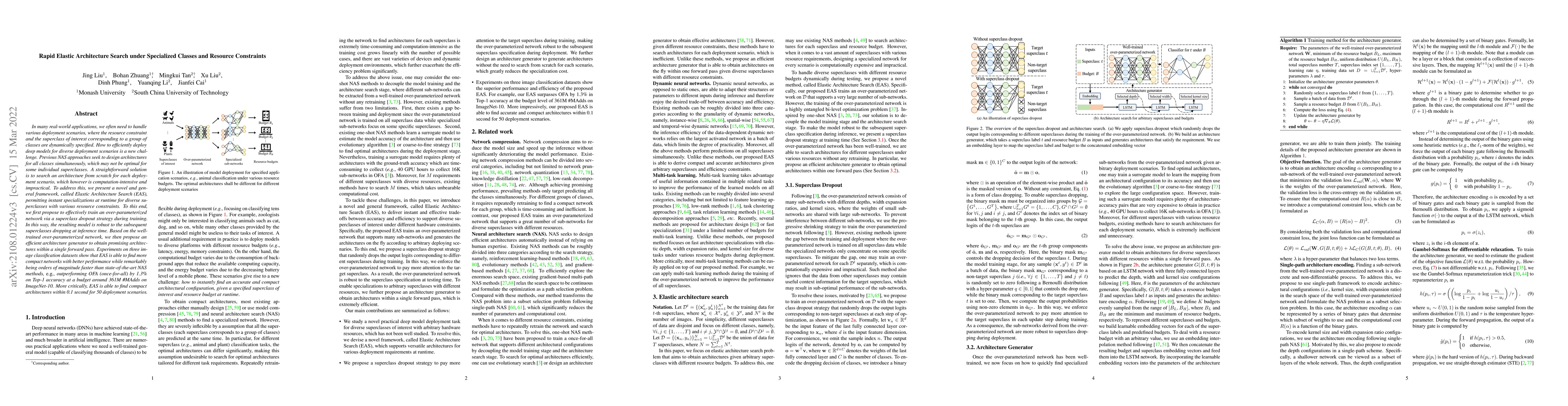 Thumbnail for Rapid Elastic Architecture Search under Specialized Classes and Resource
  Constraints