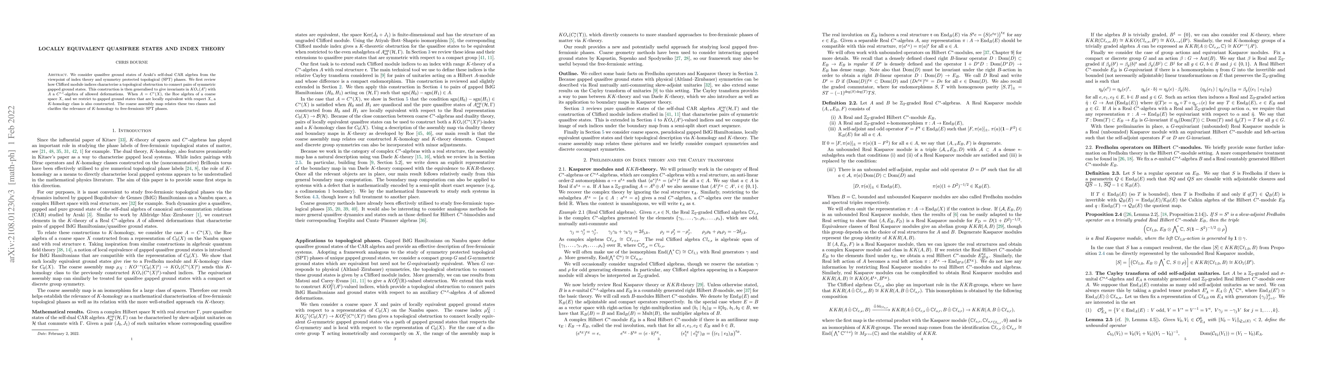 Thumbnail for Locally equivalent quasifree states and index theory