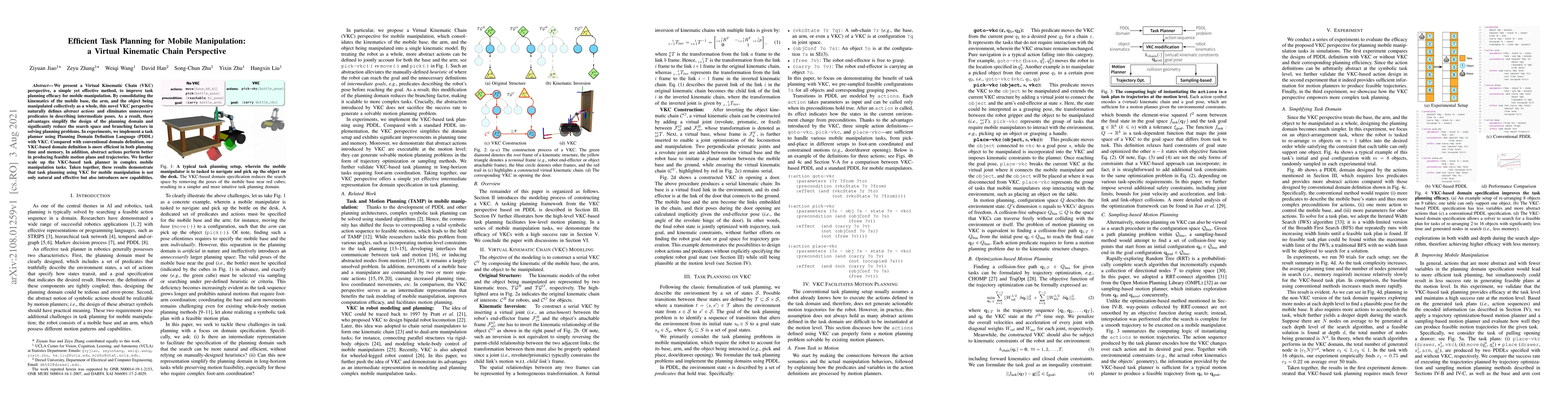 Thumbnail for Efficient Task Planning for Mobile Manipulation: a Virtual Kinematic
  Chain Perspective