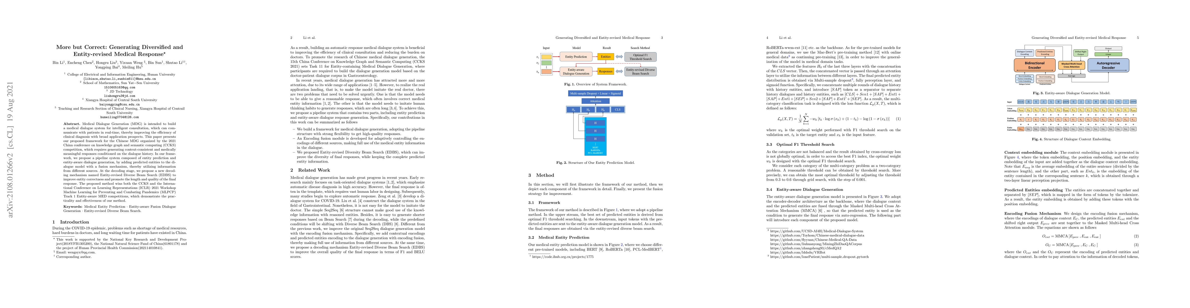 Thumbnail for More but Correct: Generating Diversified and Entity-revised Medical
  Response