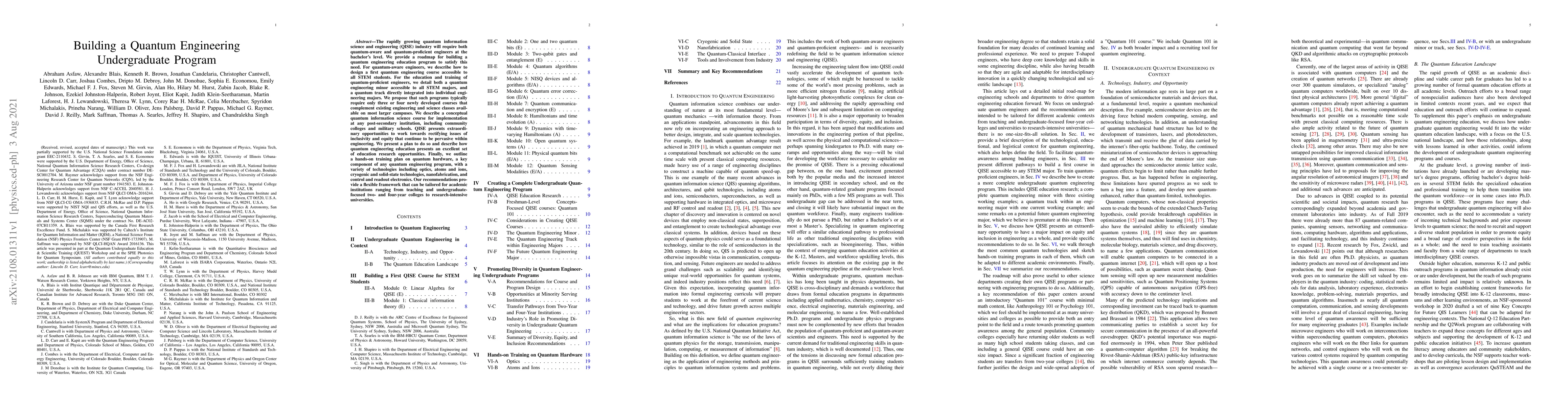 Thumbnail for Building a Quantum Engineering Undergraduate Program