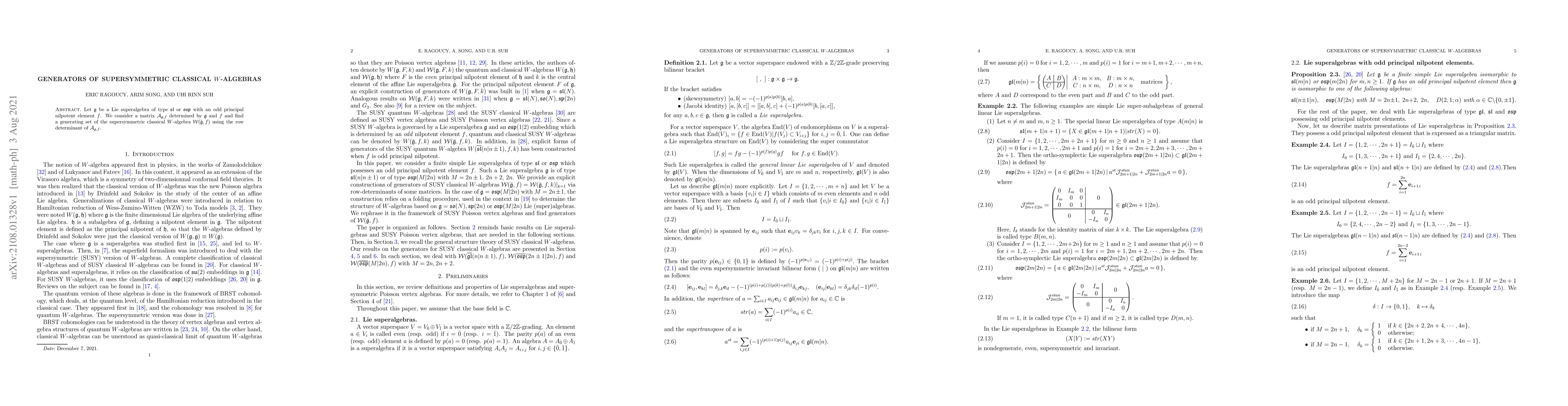 Thumbnail for Generators of Supersymmetric Classical $W$-algebras