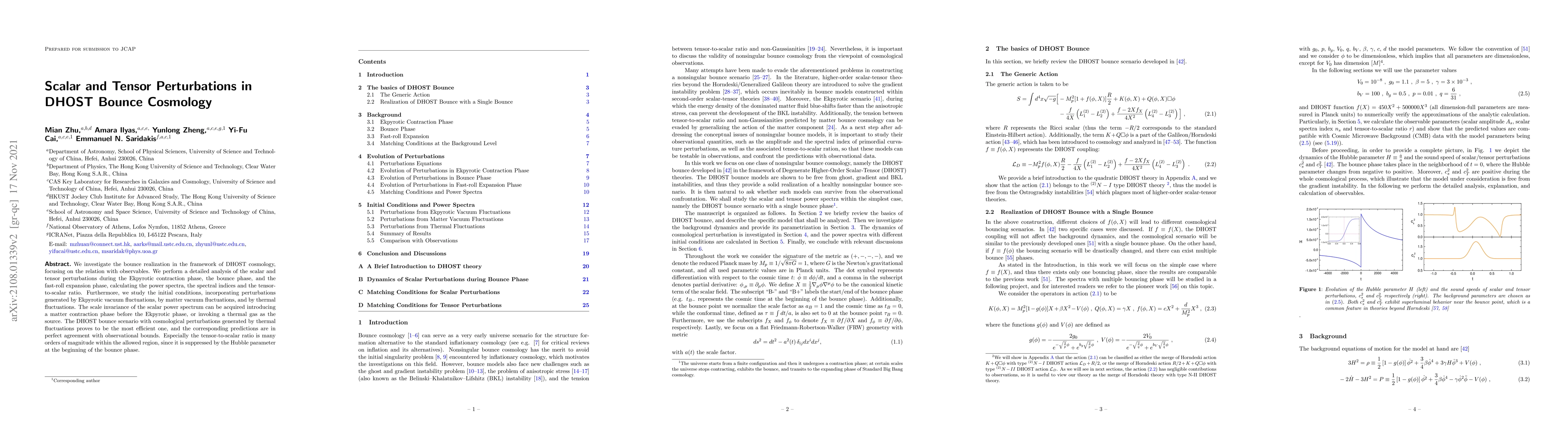 Thumbnail for Scalar and Tensor Perturbations in DHOST Bounce Cosmology