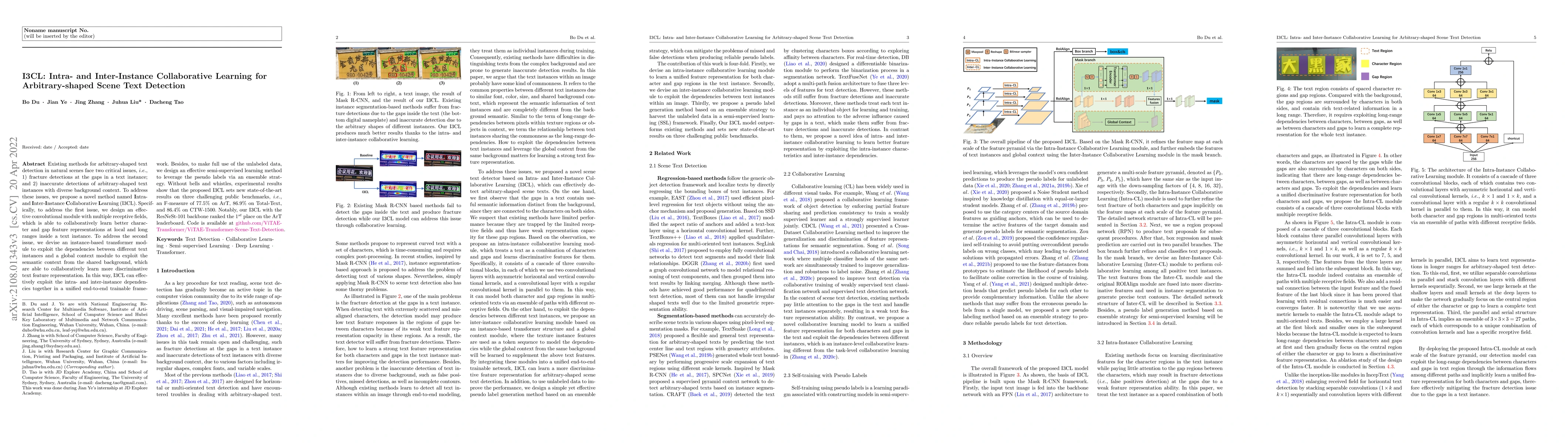Thumbnail for I3CL:Intra- and Inter-Instance Collaborative Learning for
  Arbitrary-shaped Scene Text Detection