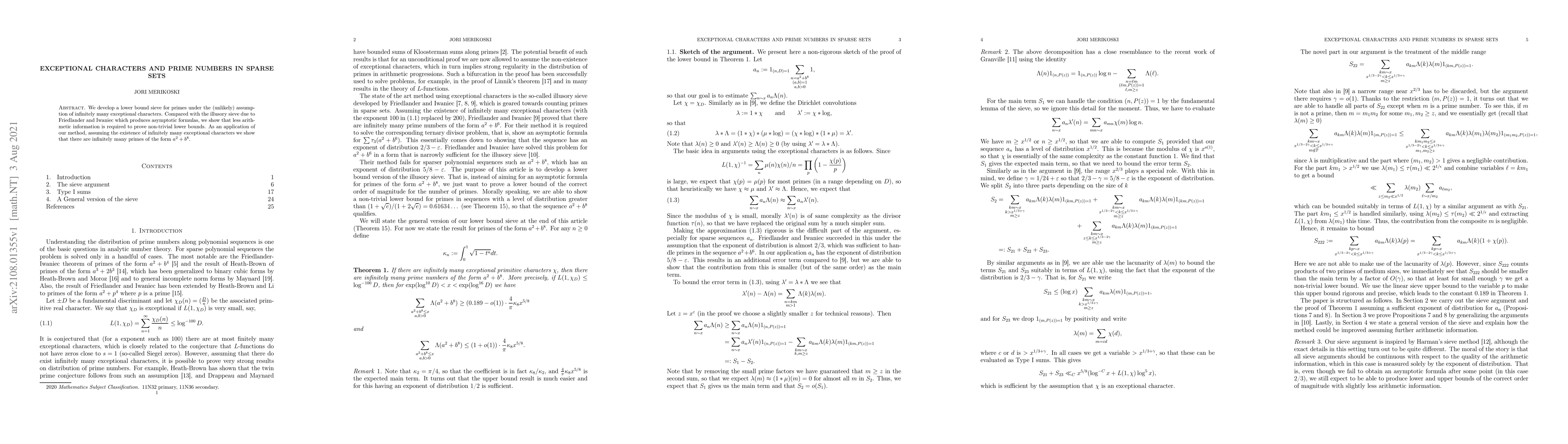 Thumbnail for Exceptional characters and prime numbers in sparse sets