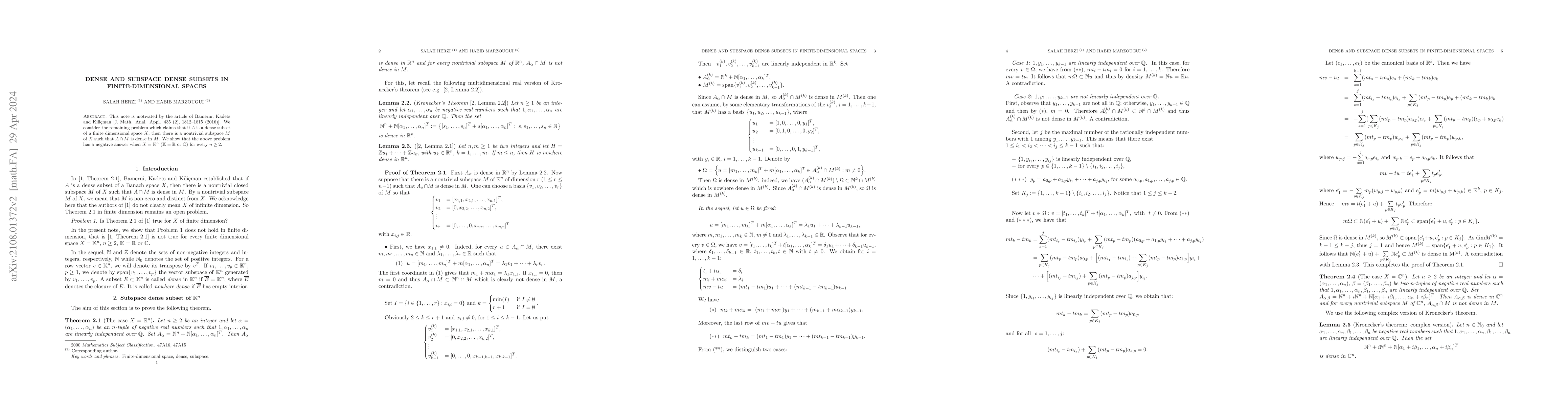 Thumbnail for Dense and subspace dense subsets in finite-dimensional spaces
