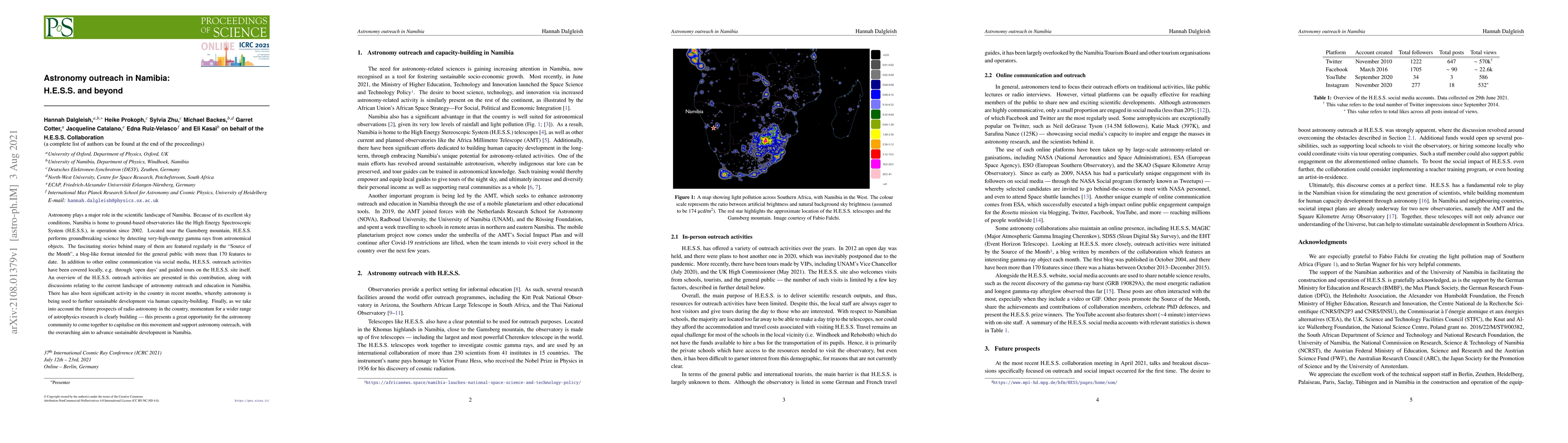 Thumbnail for Astronomy outreach in Namibia: H.E.S.S. and beyond