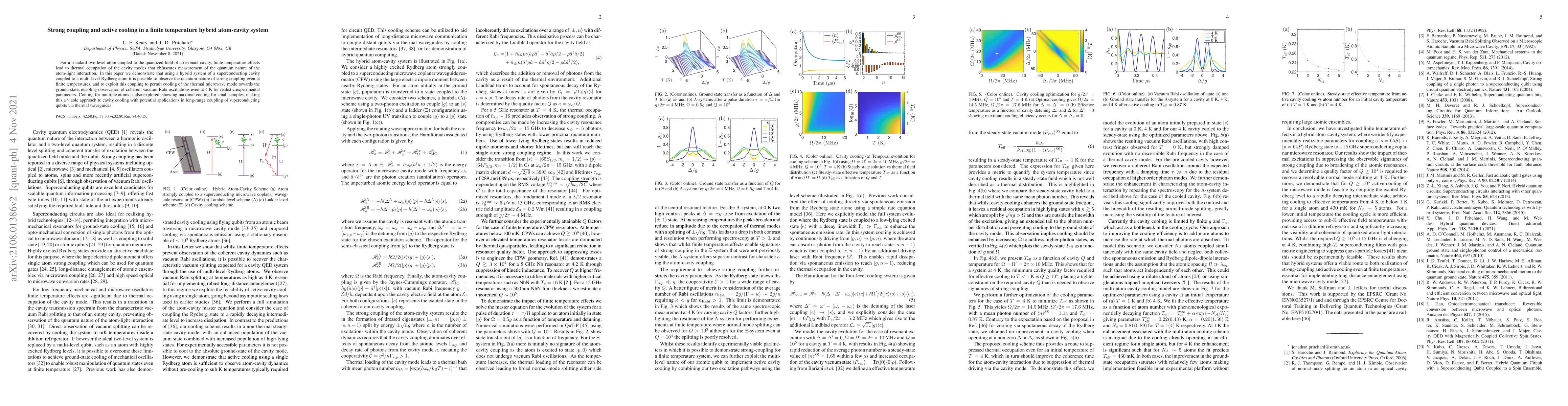 Thumbnail for Strong coupling and active cooling in a finite temperature hybrid
  atom-cavity system