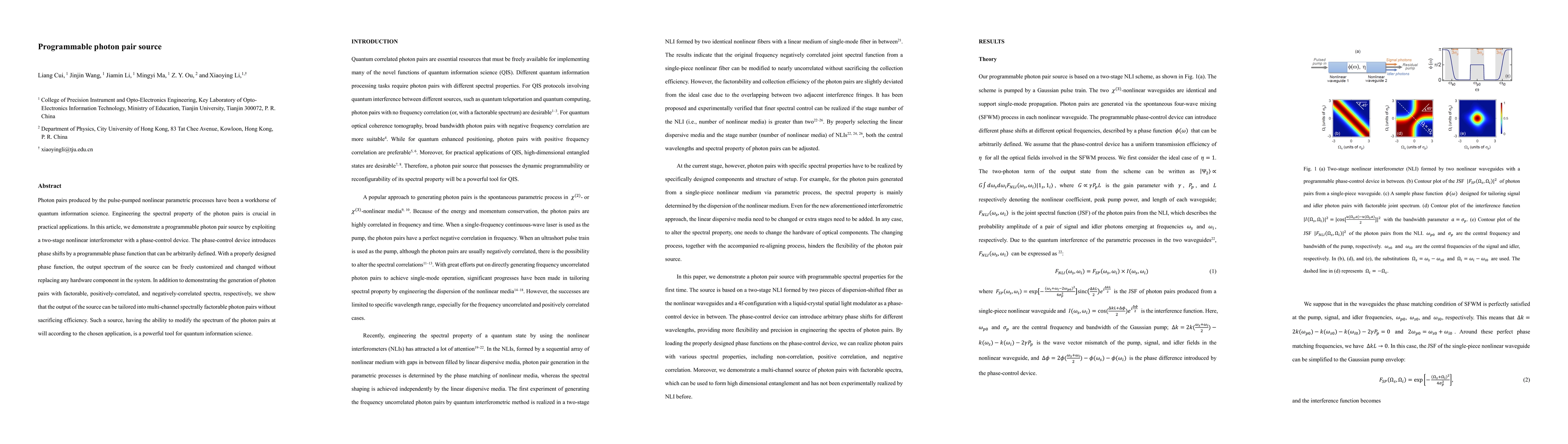 Thumbnail for Programmable photon pair source