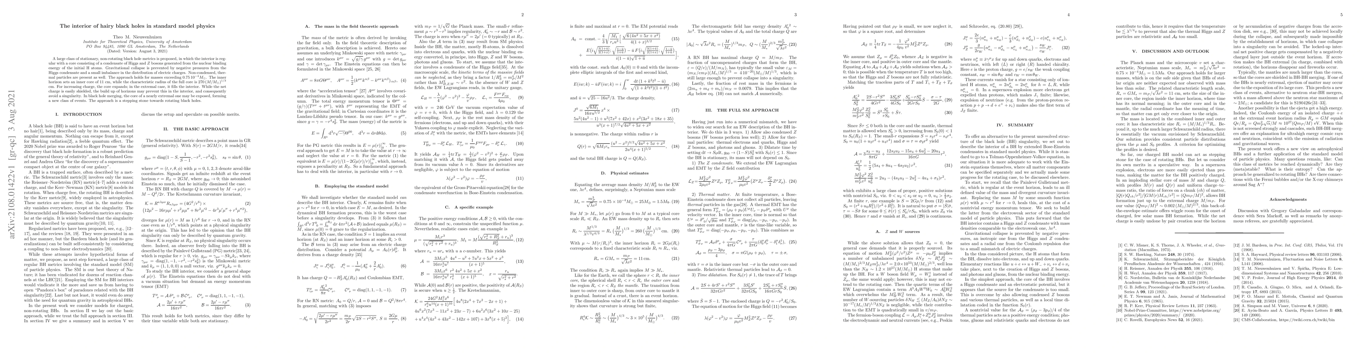 Thumbnail for The interior of hairy black holes in standard model physics