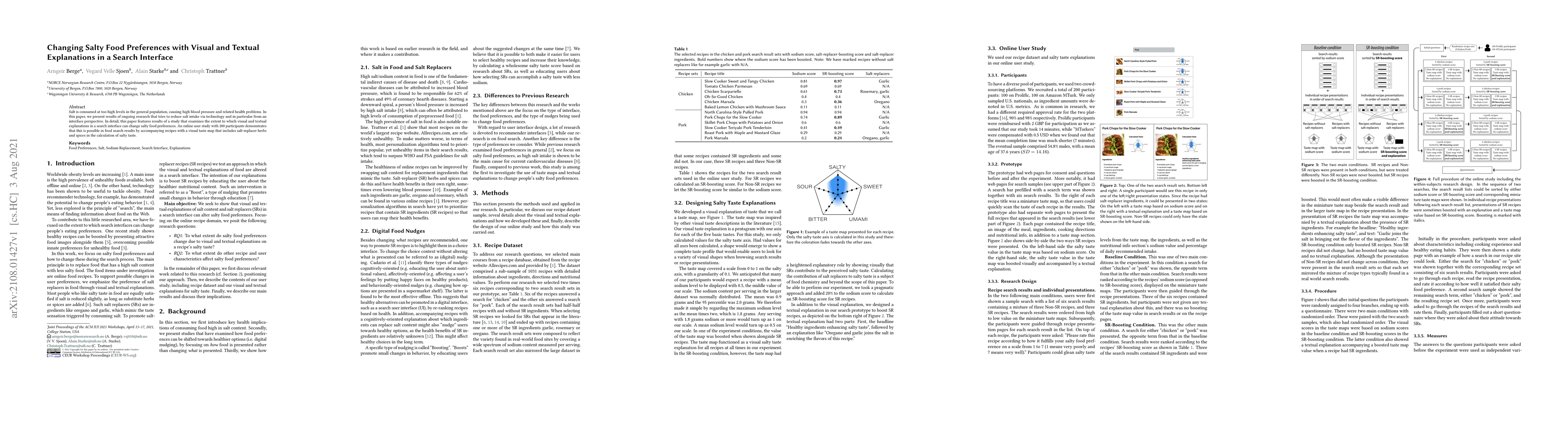 Thumbnail for Changing Salty Food Preferences with Visual and Textual Explanations in
  a Search Interface