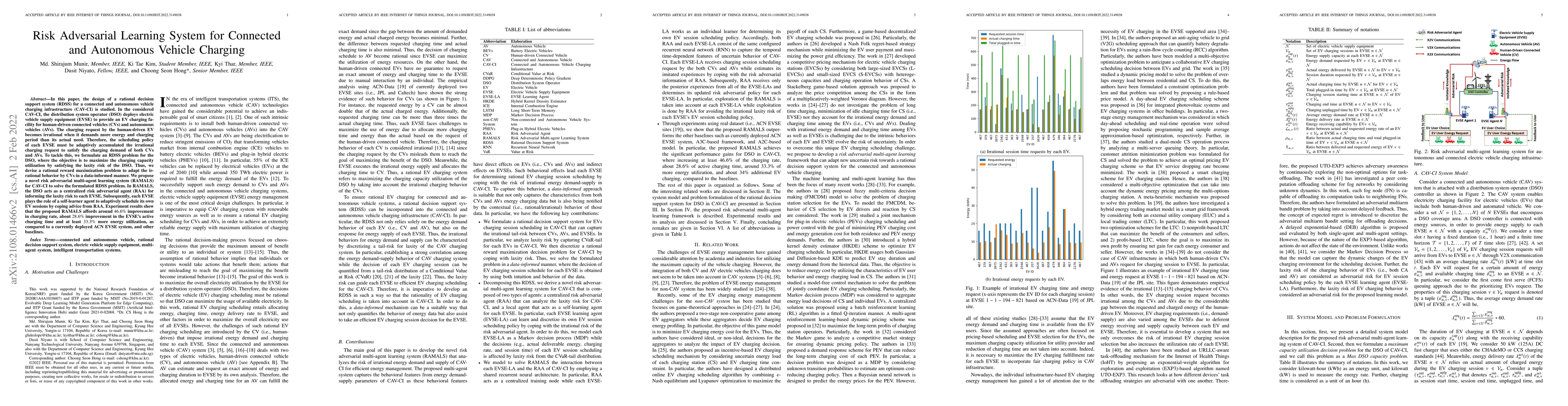 Thumbnail for Risk Adversarial Learning System for Connected and Autonomous Vehicle
  Charging