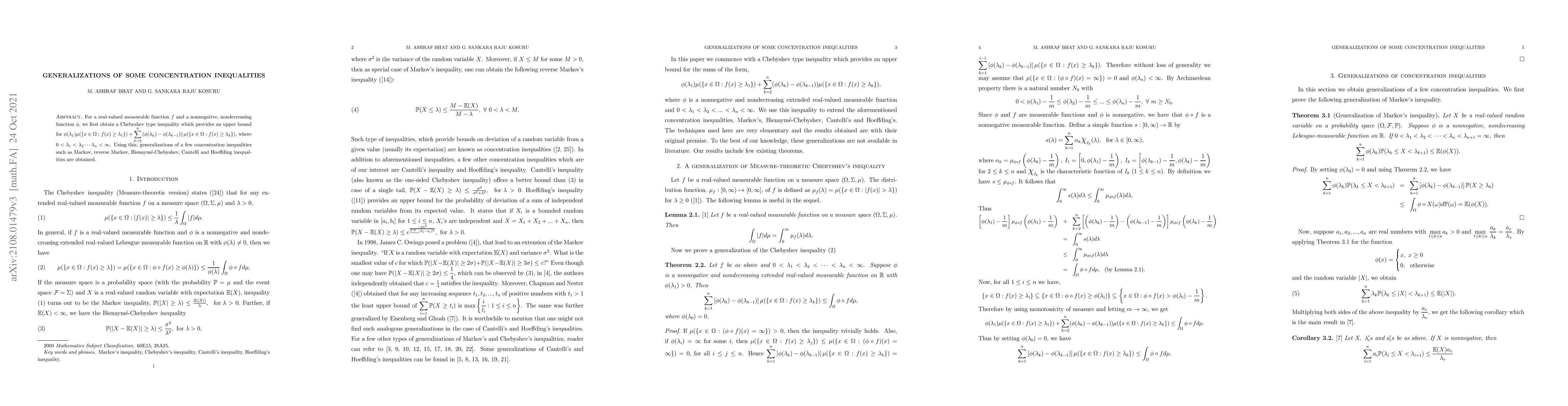 Thumbnail for Generalizations of Some Concentration Inequalities