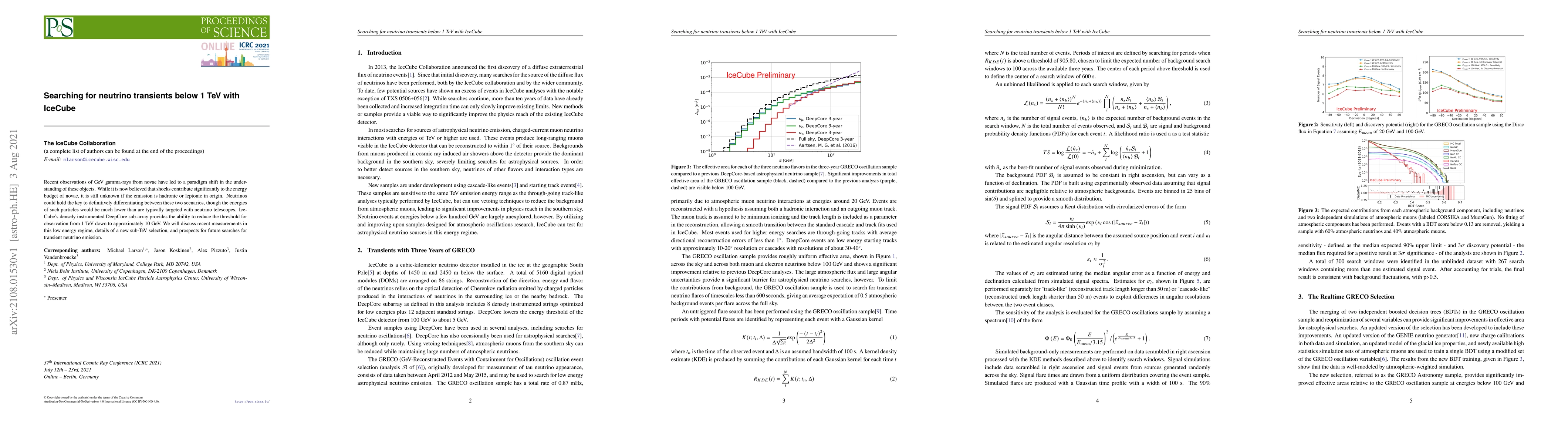 Thumbnail for Searching for Neutrino Transients Below 1 TeV with IceCube