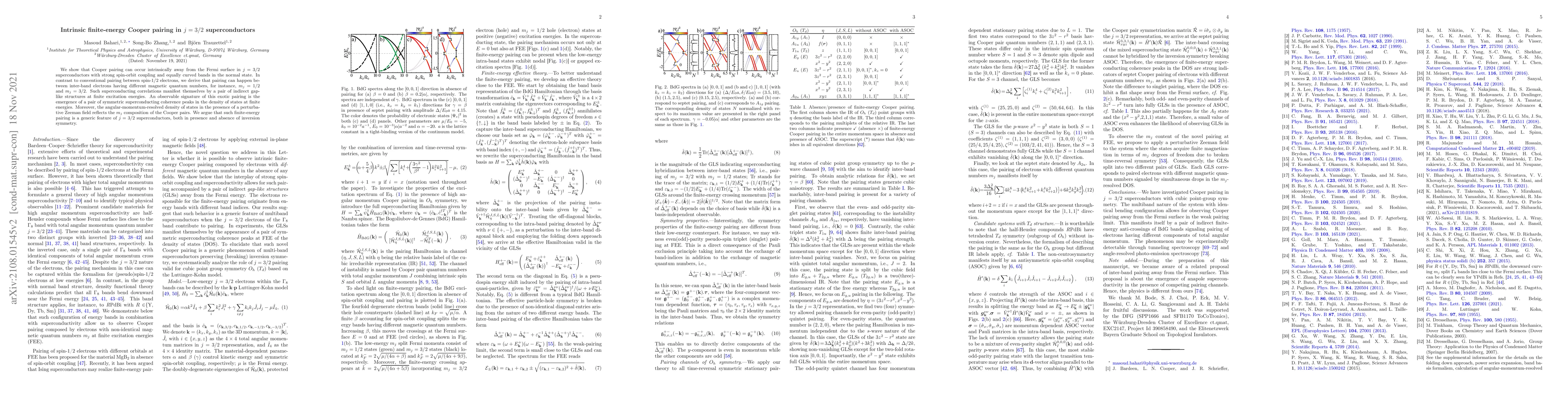 Thumbnail for Intrinsic finite-energy Cooper pairing in $j=3/2$ superconductors