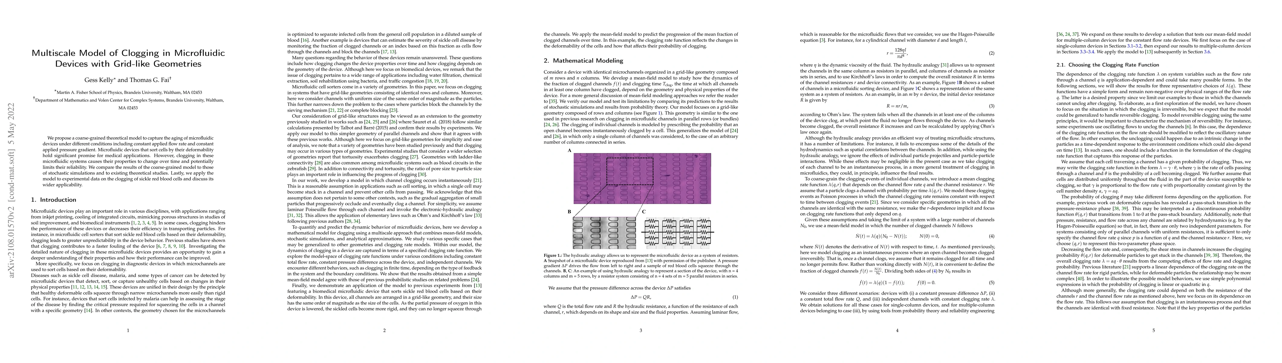Thumbnail for Multiscale Model of Clogging in Microfluidic Devices with Grid-Like
  Geometries