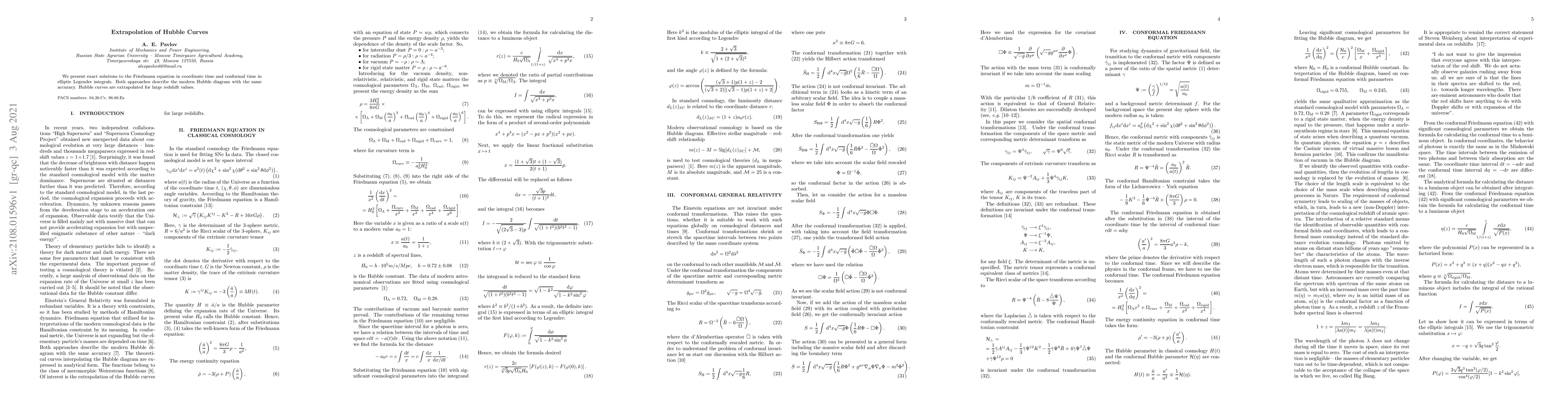 Thumbnail for Extrapolation of Hubble Curves