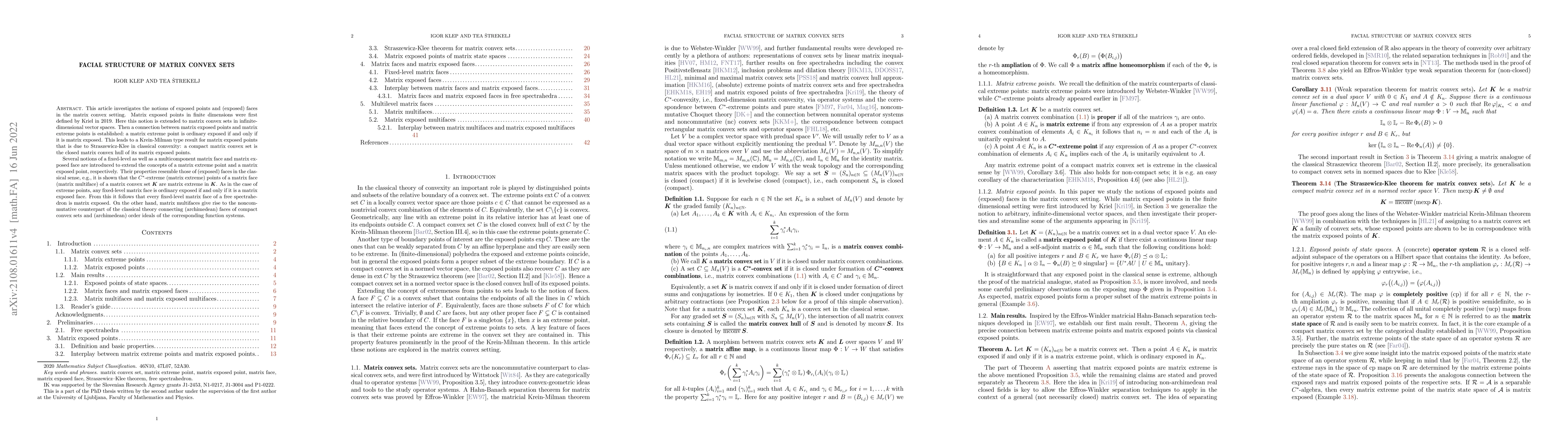 Thumbnail for Facial structure of matrix convex sets