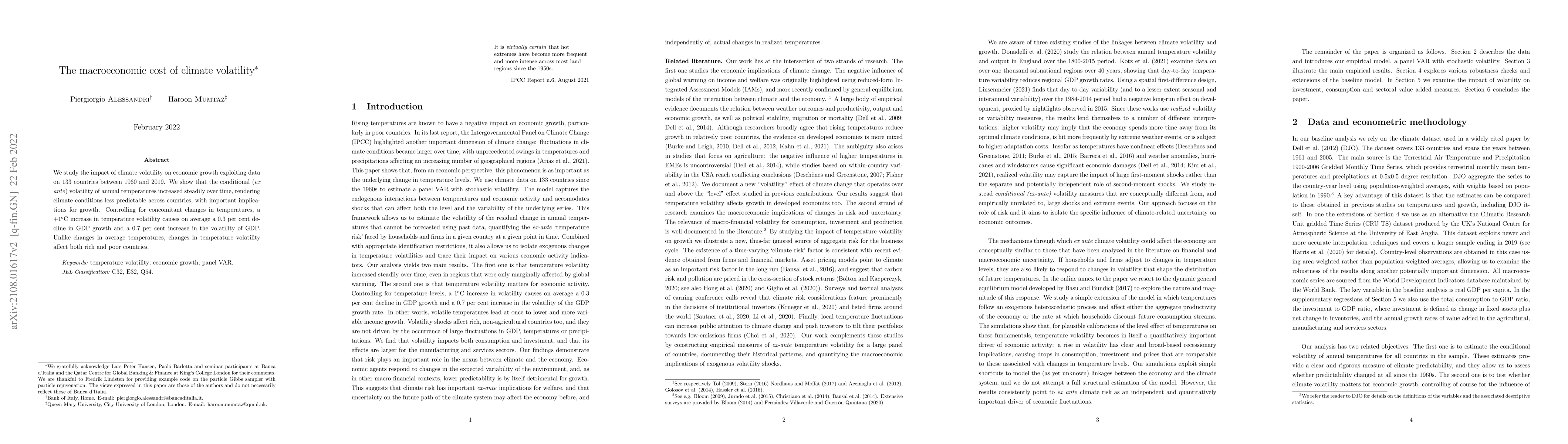 Thumbnail for The macroeconomic cost of climate volatility