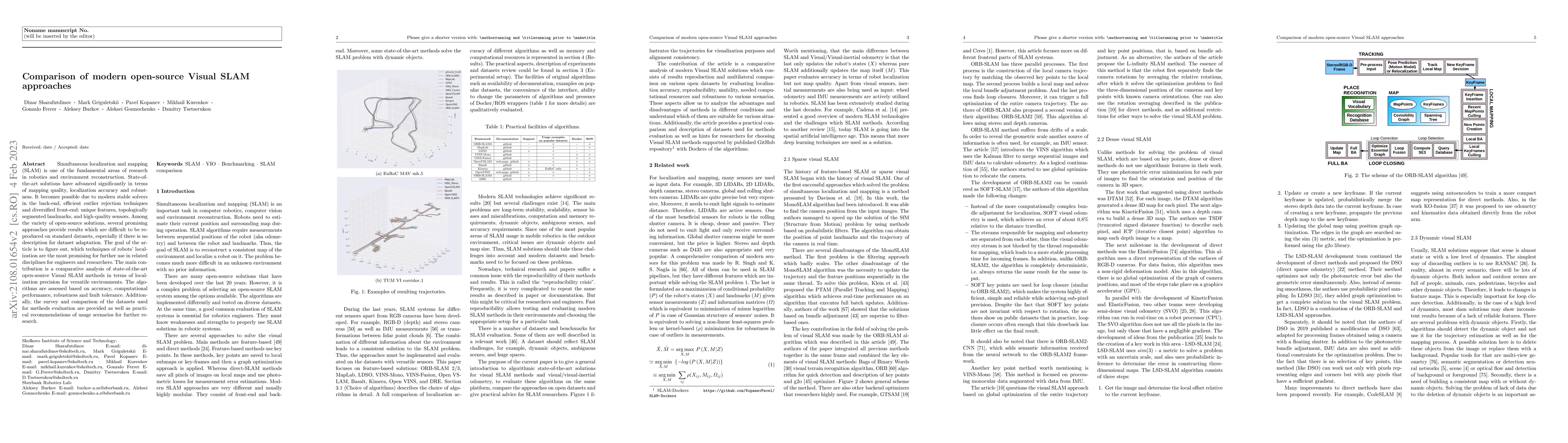 Thumbnail for Comparison of modern open-source visual SLAM approaches