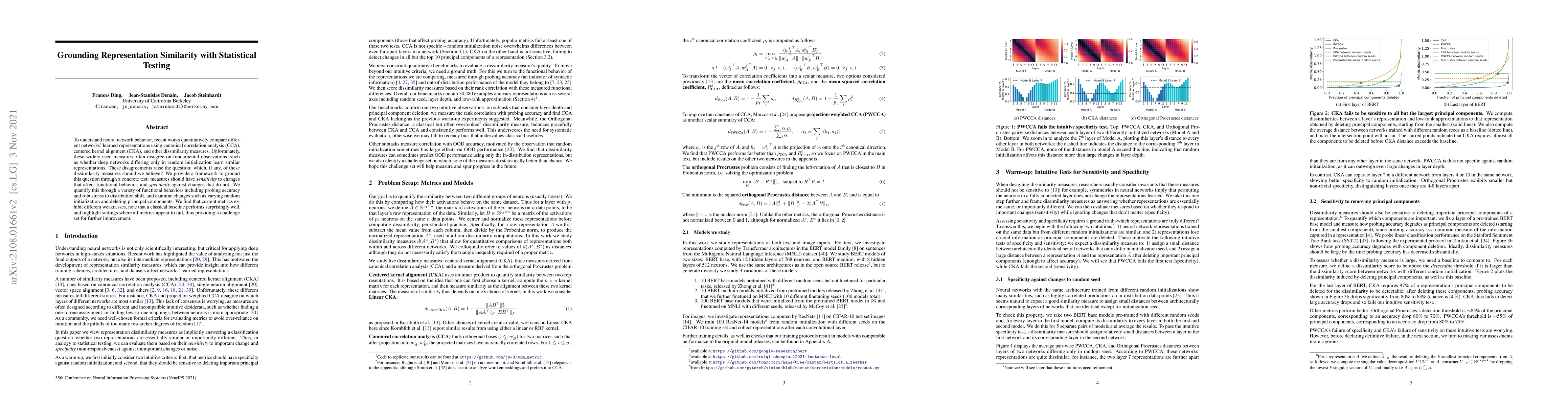 Thumbnail for Grounding Representation Similarity with Statistical Testing
