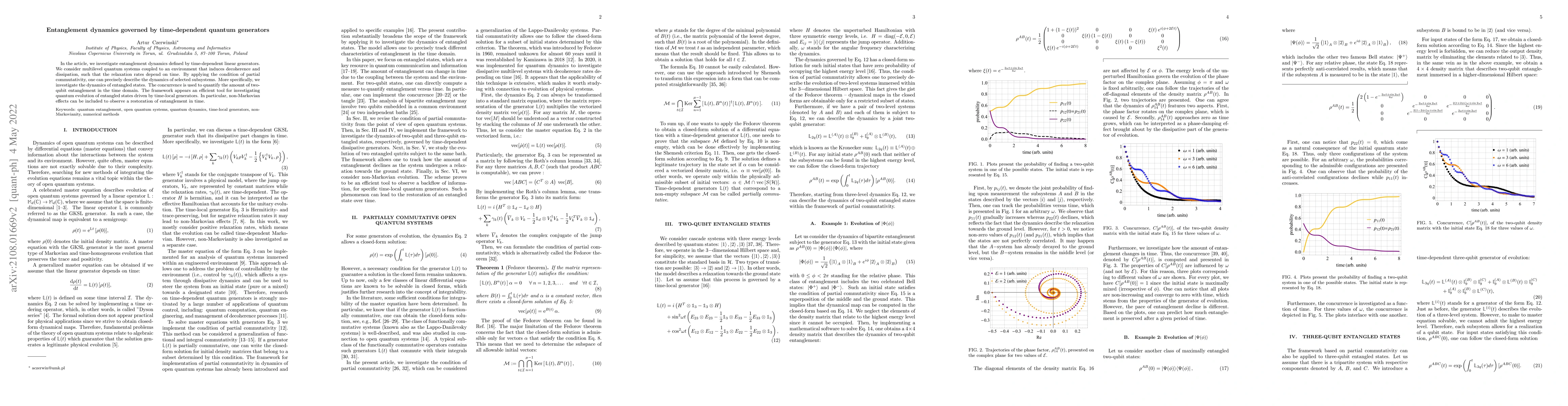 Thumbnail for Entanglement dynamics governed by time-dependent quantum generators