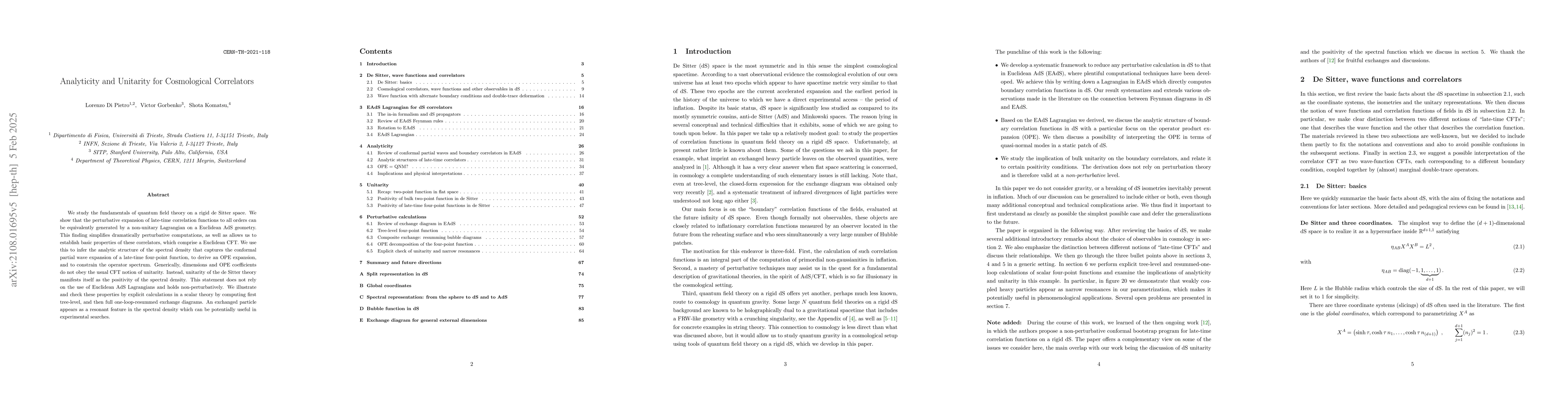 Thumbnail for Analyticity and Unitarity for Cosmological Correlators