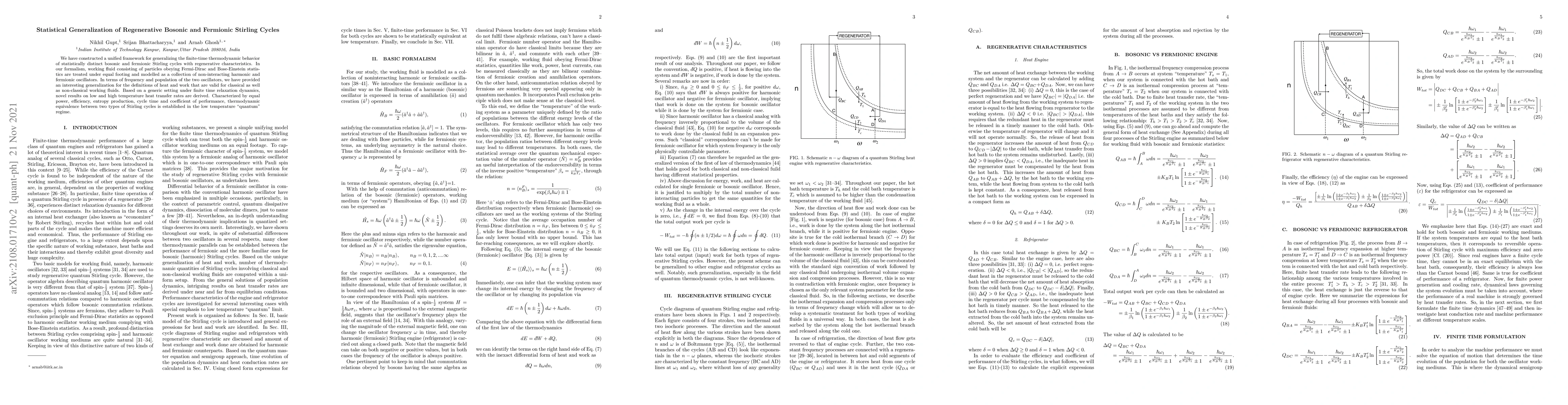 Thumbnail for Statistical Generalization of Regenerative Bosonic and Fermionic
  Stirling Cycles